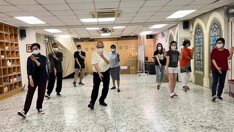 Rev. Dominic Chan conducts the third Tai Chi Spirituality class at the Cathedral