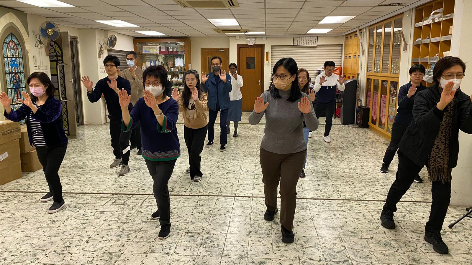 Rev. Dominic Chan conducts the fourth Tai Chi Spirituality class at the Cathedral