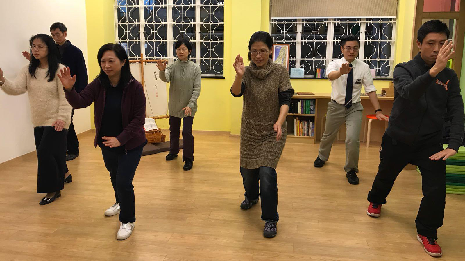 Rev. Dominic Chan teaches Tai Chi Spirituality to Bible Pastoral Group members at the Cathedral